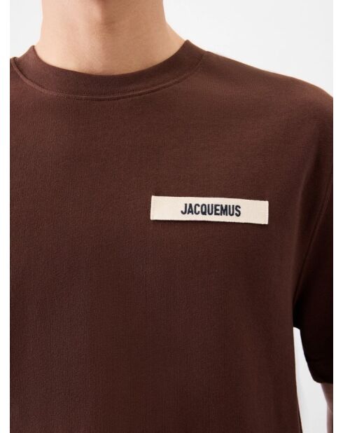 Braunes Rips-T-Shirt