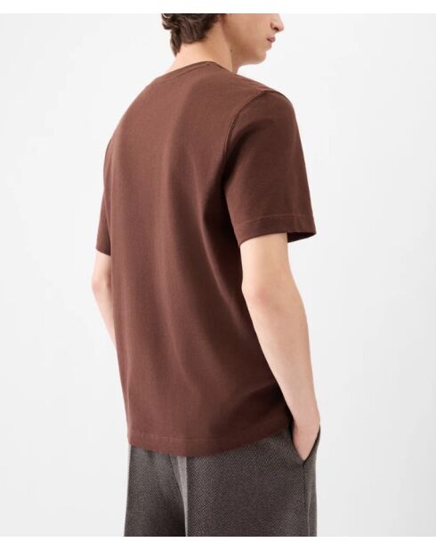 Braunes Rips-T-Shirt