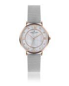 Montre femme en acier argenté/rose dorée