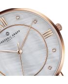 Montre femme en acier argenté/rose dorée