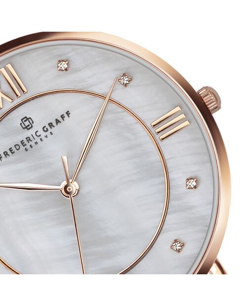 Montre femme en acier argenté/rose dorée