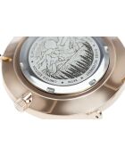 Montre femme en acier argenté/rose dorée