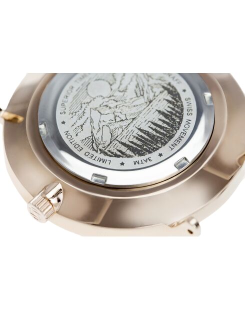 Montre femme en acier argenté/rose dorée