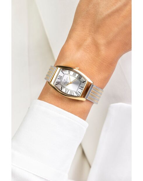 Montre femme en acier doré/argenté