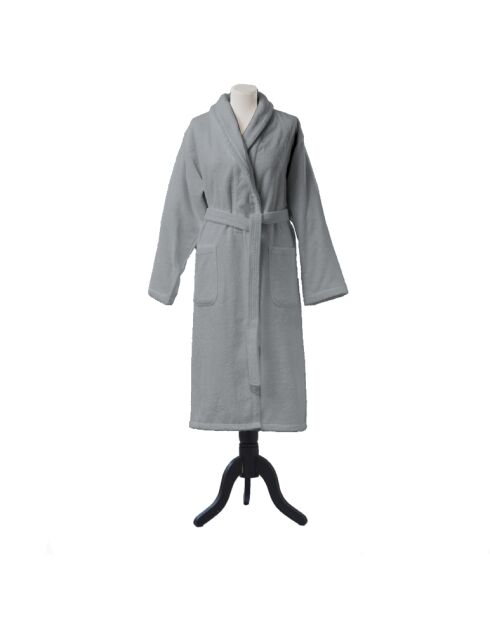 Aqua - effen zilvergrijze katoenen badjas