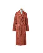 Aqua - Orangefarbener schlichter Baumwoll-Kapuzenbademantel