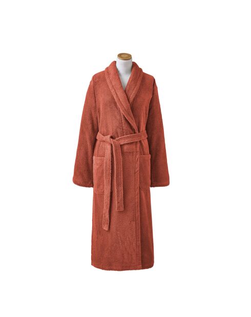 Aqua - Oranje badjas van effen katoen met capuchon