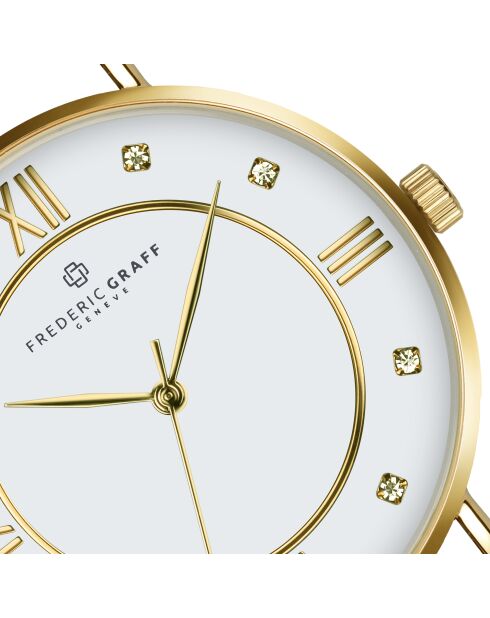 Montre femme en acier doré/argenté