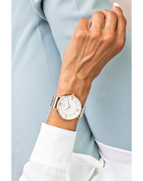 Montre femme en acier doré/argenté