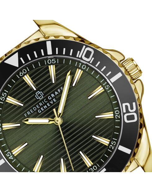 Damen-Armbanduhr aus goldfarbenem Stahl