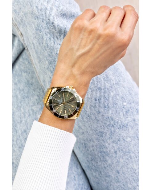 Damen-Armbanduhr aus goldfarbenem Stahl