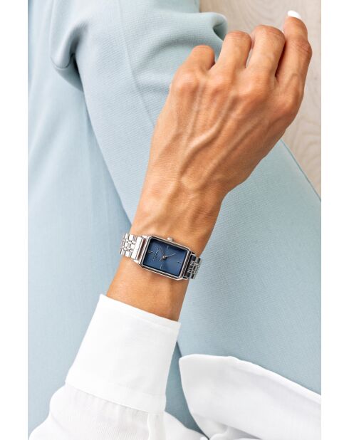 Damenuhr aus silbernem Stahl