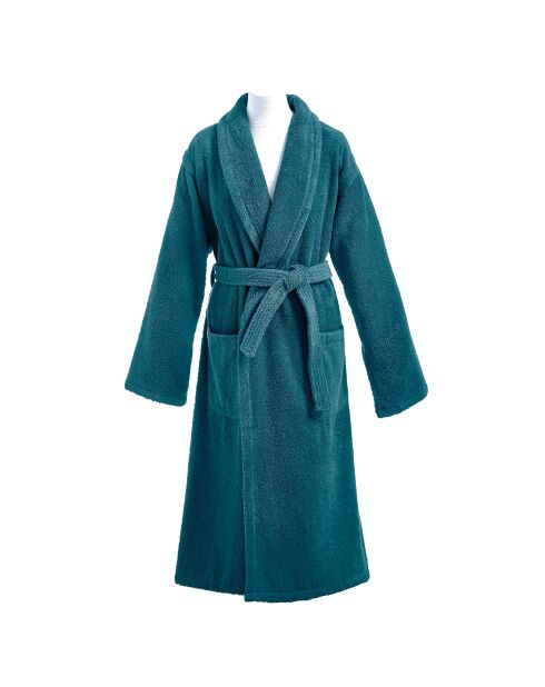 Aqua - Smaragdgroene katoenen effen badjas