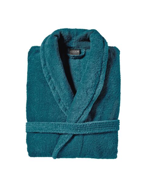 Aqua - Smaragdgroene katoenen effen badjas