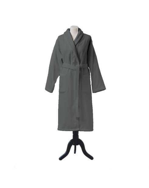 Aqua - Effen badjas van leigrijs katoen