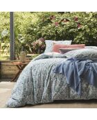 Impérial - Parure de lit housse de couette + taies rectangles en percale de coton bleu