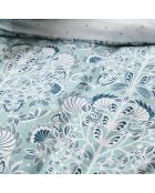 Impérial - Parure de lit housse de couette + taies rectangles en percale de coton bleu