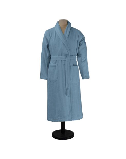 Aqua - Baltische blauwe badjas van effen katoen