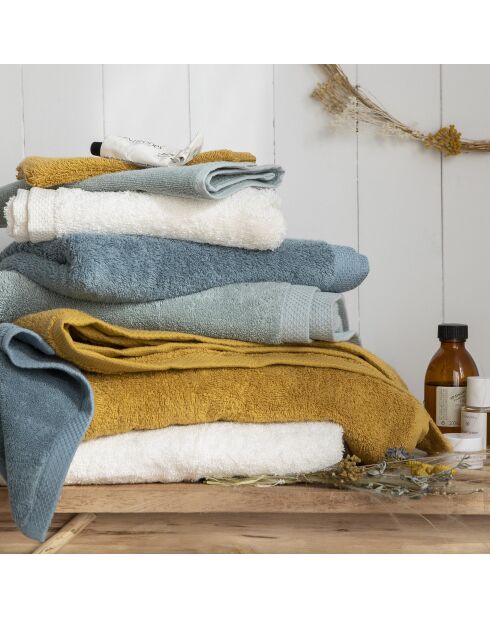 Aqua - Peignoir de bain uni en coton gris plume