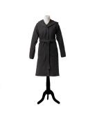 Aqua - accappatoio con cappuccio in cotone nero a tinta unita