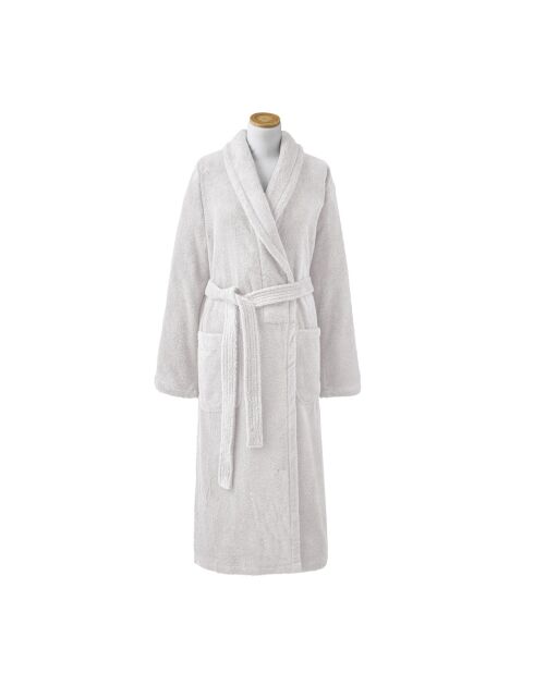 Aqua - Effen grijze katoenen badjas met capuchon