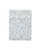 Nui - Sábana encimera estampada en satén de algodón azul