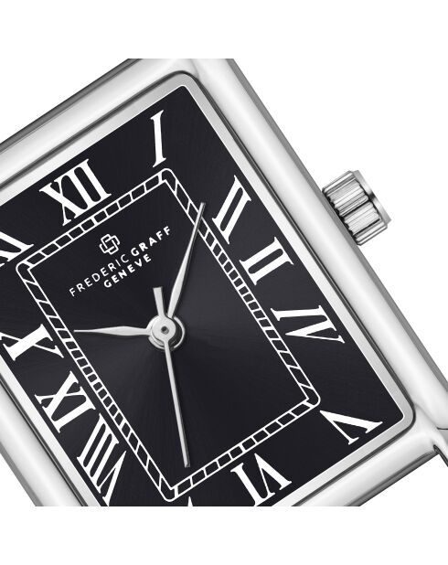 Reloj de piel negro para mujer