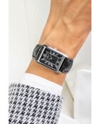 Montre femme en cuir noire