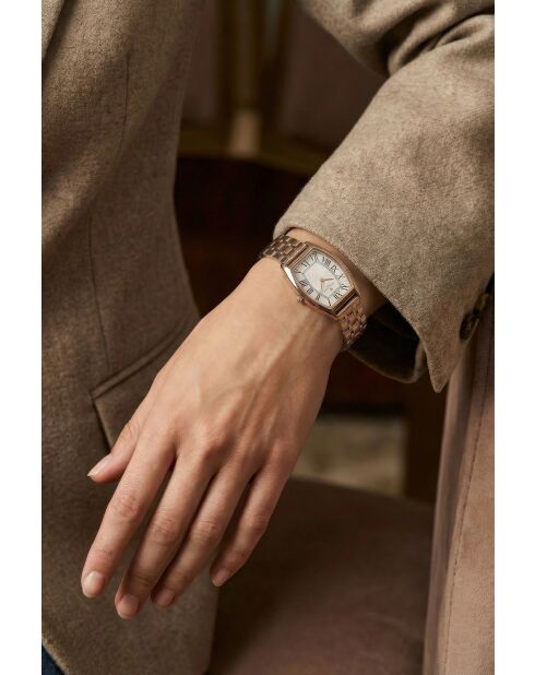 Montre femme en acier rose doré/argenté
