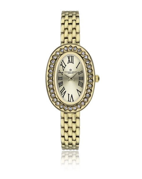 Damen-Armbanduhr aus goldfarbenem Stahl