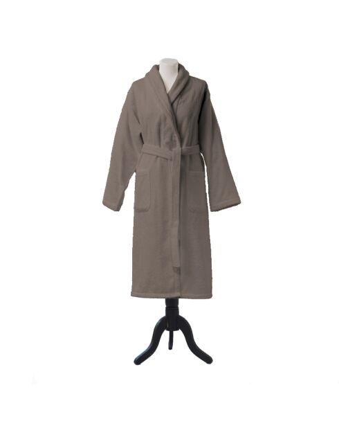 Aqua - effen bruine badjas van boekweitkatoen