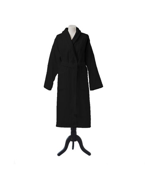 Aqua - effen zwarte katoenen badjas