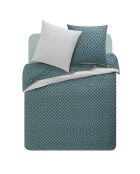 Eclipse - Funda nórdica con estampado de percal de algodón azul esmeralda