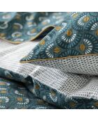 Eclipse - Funda nórdica con estampado de percal de algodón azul esmeralda