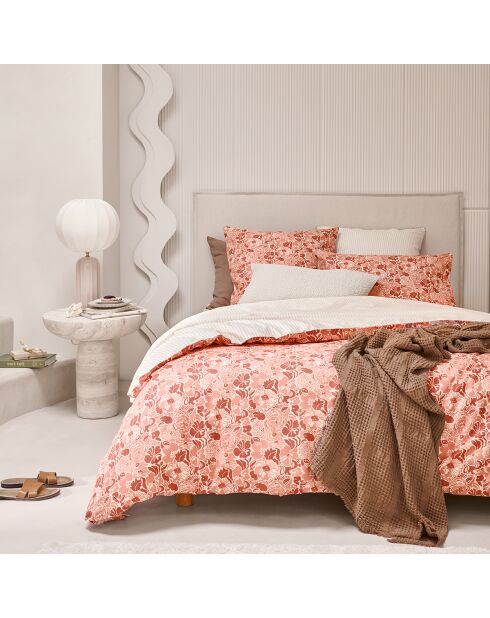 Gloria - Funda nórdica con estampado de percal de algodón rosa