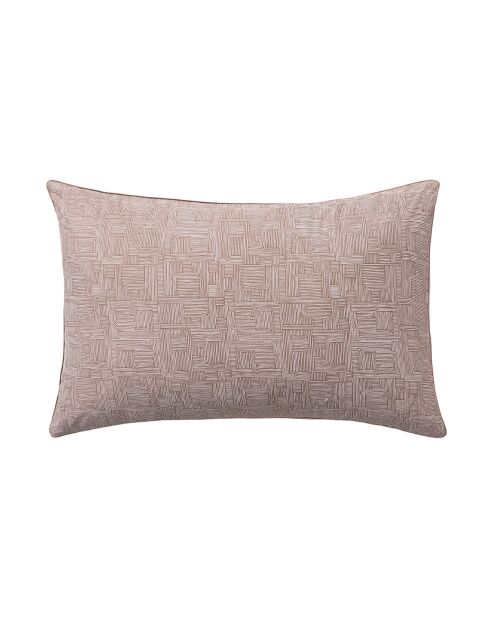 Géo mineral - Taie d'oreiller imprimée en percale de coton beige foncé