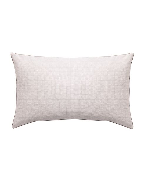 Géo mineral - Taie d'oreiller imprimée en percale de coton beige foncé