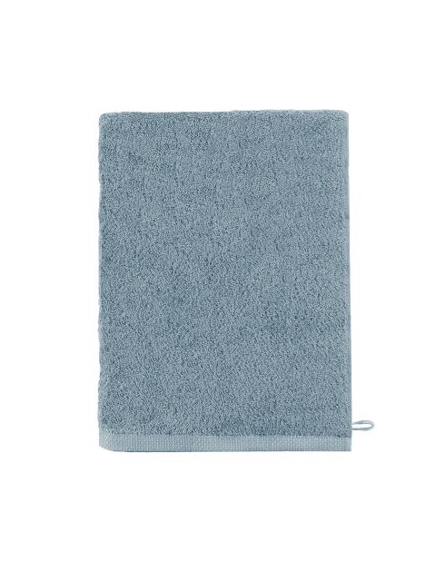 Aqua - Gant de toilette uni en coton bleu baltique - 16x21 cm
