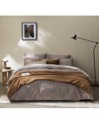 Géo mineral - Set letto in percalle di cotone stampato, federe quadrate beige scuro