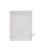 Aqua - Gant de toilette uni en coton gris perle - 16x21 cm