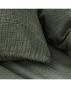 Tendresse - Taie d'oreiller unie en gaze de coton vert