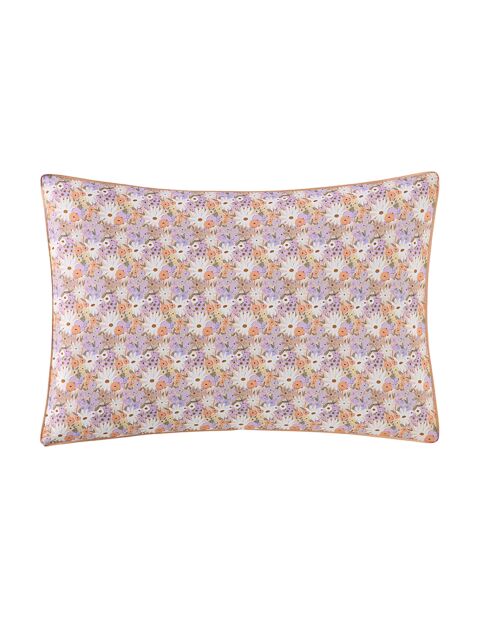 Love Story - Funda de almohada con estampado de percal de algodón morado