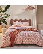 Love Story - Funda de almohada con estampado de percal de algodón morado