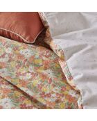 Love Birds - Funda nórdica y fundas de almohada rectangulares de percal de algodón rosa