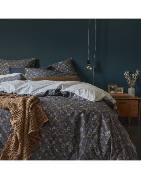 Talisman - Taie d'oreiller imprimée en percale de coton bleu