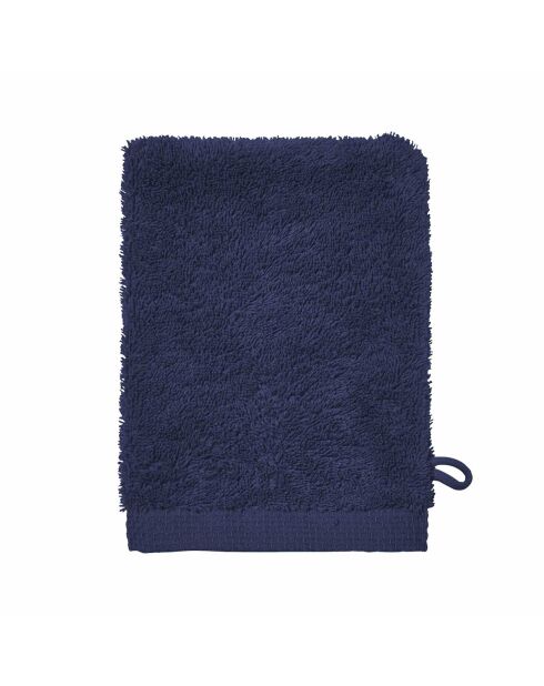 Aqua - Gant de toilette uni en coton bleu nocturne - 16x21 cm