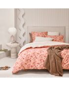 Gloria - Set letto in percalle di cotone stampato, federe quadrate rosa