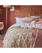 Love Birds - Funda de almohada con estampado de percal de algodón rosa