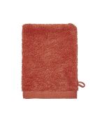 Aqua - Gant de toilette uni en coton rouge rooibos - 16x21 cm