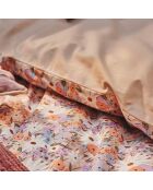 Love story - Bedrukte bedset in perkal katoen, paarse vierkante kussenslopen